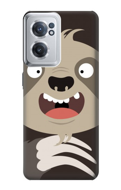 W3855 Sloth Face Cartoon Hard Case and Leather Flip Case For OnePlus Nord CE 2 5G