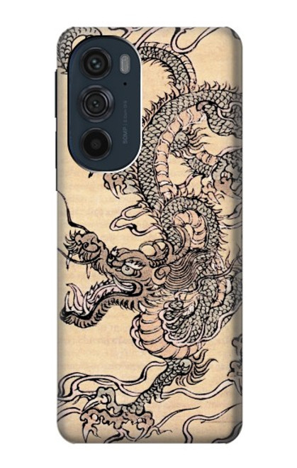 W0318 Antique Dragon Hard Case and Leather Flip Case For Motorola Edge 30 Pro