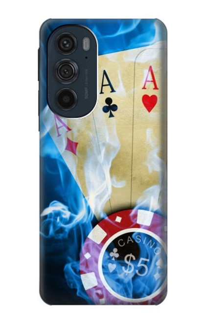 W0348 Casino Hard Case and Leather Flip Case For Motorola Edge 30 Pro