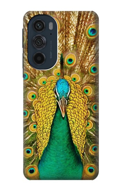 W0513 Peacock Hard Case and Leather Flip Case For Motorola Edge 30 Pro