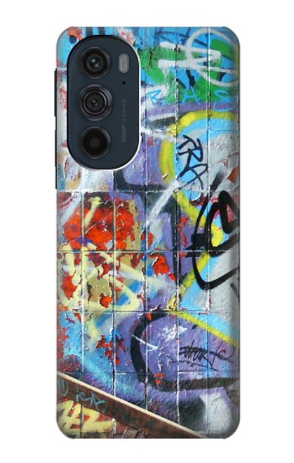 W0588 Wall Graffiti Hard Case and Leather Flip Case For Motorola Edge 30 Pro