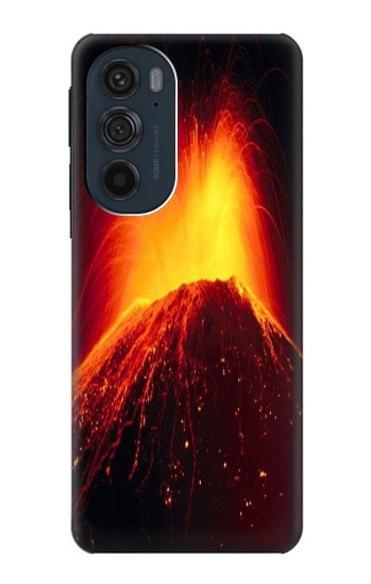 W0745 Volcano Lava Hard Case and Leather Flip Case For Motorola Edge 30 Pro