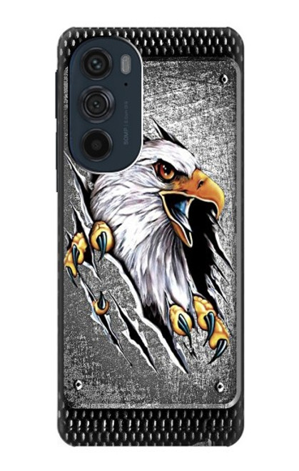 W0855 Eagle Metal Hard Case and Leather Flip Case For Motorola Edge 30 Pro