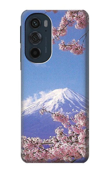 W1060 Mount Fuji Sakura Cherry Blossom Hard Case and Leather Flip Case For Motorola Edge 30 Pro