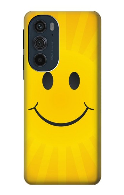 W1146 Yellow Sun Smile Hard Case and Leather Flip Case For Motorola Edge 30 Pro