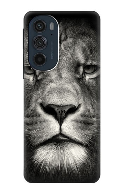 W1352 Lion Face Hard Case and Leather Flip Case For Motorola Edge 30 Pro