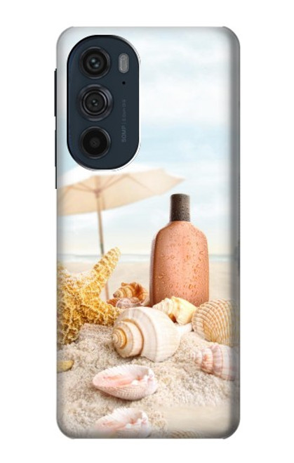 W1425 Seashells on The Beach Hard Case and Leather Flip Case For Motorola Edge 30 Pro