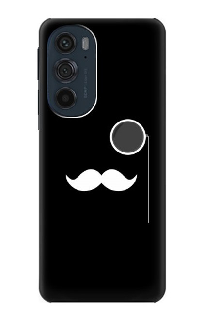 W1946 Sir Mustache Minimalism Hard Case and Leather Flip Case For Motorola Edge 30 Pro