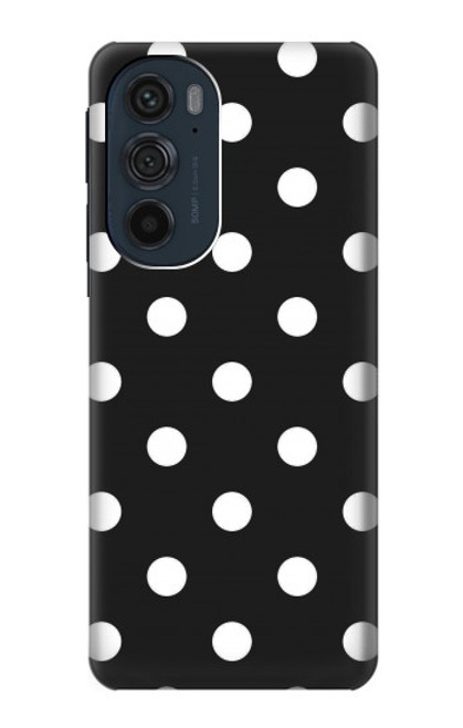 W2299 Black Polka Dots Hard Case and Leather Flip Case For Motorola Edge 30 Pro