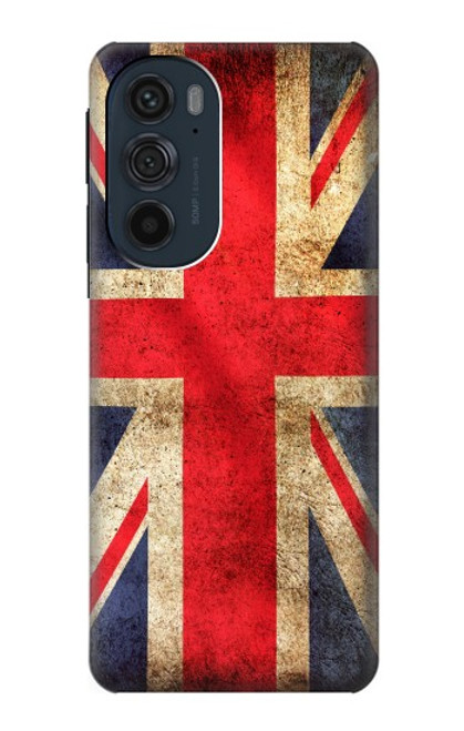 W2303 British UK Vintage Flag Hard Case and Leather Flip Case For Motorola Edge 30 Pro