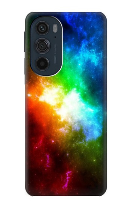 W2312 Colorful Rainbow Space Galaxy Hard Case and Leather Flip Case For Motorola Edge 30 Pro