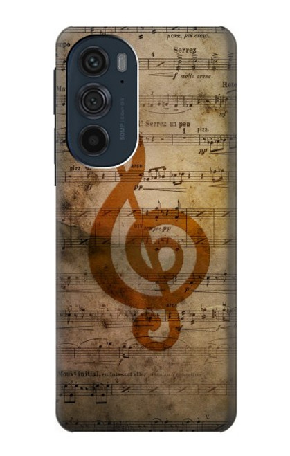 W2368 Sheet Music Notes Hard Case and Leather Flip Case For Motorola Edge 30 Pro