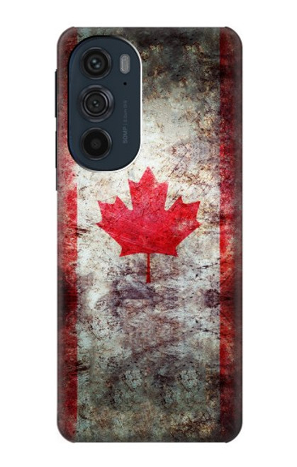 W2490 Canada Maple Leaf Flag Texture Hard Case and Leather Flip Case For Motorola Edge 30 Pro