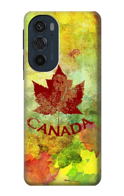 W2523 Canada Autumn Maple Leaf Hard Case and Leather Flip Case For Motorola Edge 30 Pro