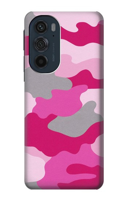 W2525 Pink Camo Camouflage Hard Case and Leather Flip Case For Motorola Edge 30 Pro