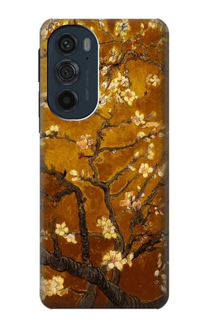 W2663 Yellow Blossoming Almond Tree Van Gogh Hard Case and Leather Flip Case For Motorola Edge 30 Pro