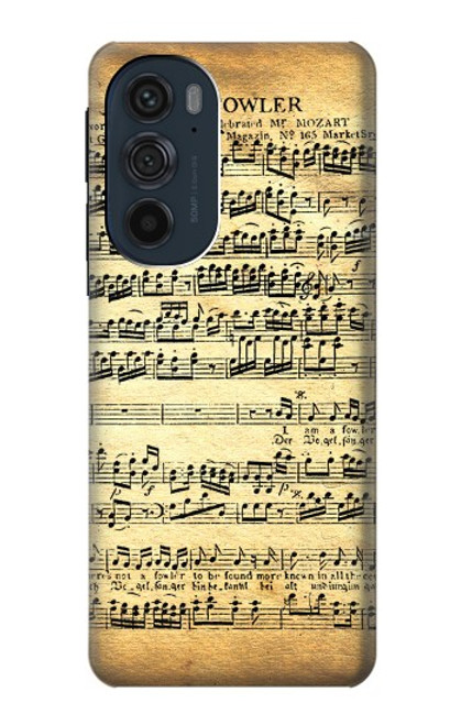 W2667 The Fowler Mozart Music Sheet Hard Case and Leather Flip Case For Motorola Edge 30 Pro