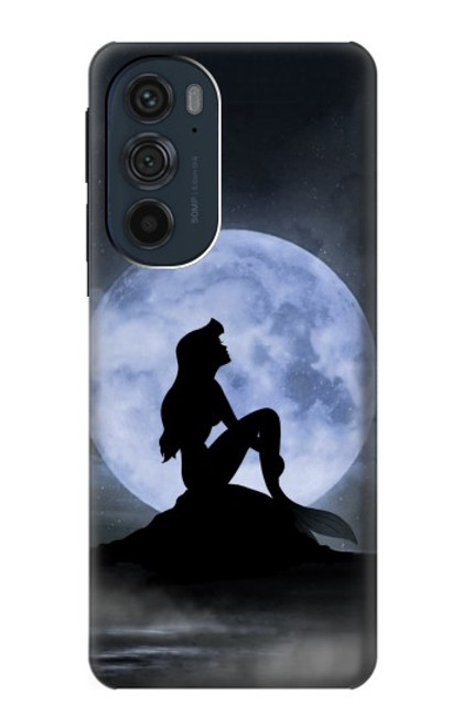 W2668 Mermaid Silhouette Moon Night Hard Case and Leather Flip Case For Motorola Edge 30 Pro