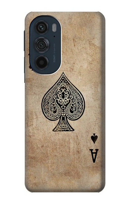 W2928 Vintage Spades Ace Card Hard Case and Leather Flip Case For Motorola Edge 30 Pro