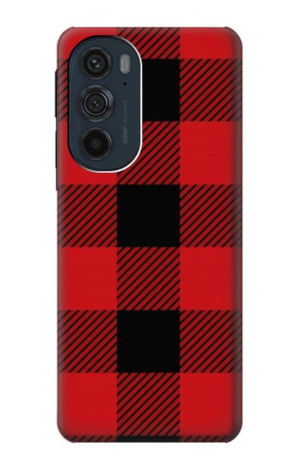 W2931 Red Buffalo Check Pattern Hard Case and Leather Flip Case For Motorola Edge 30 Pro