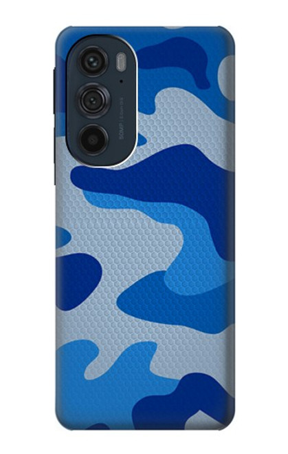 W2958 Army Blue Camo Camouflage Hard Case and Leather Flip Case For Motorola Edge 30 Pro