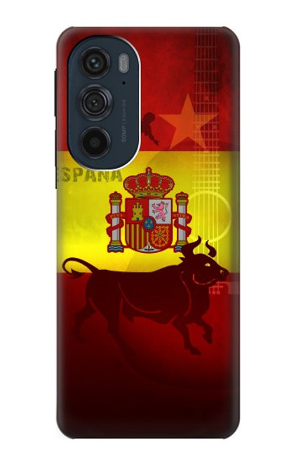 W2984 Spain Football Soccer Hard Case and Leather Flip Case For Motorola Edge 30 Pro