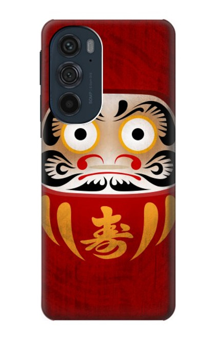 W3023 Japan Good Luck Daruma Doll Hard Case and Leather Flip Case For Motorola Edge 30 Pro