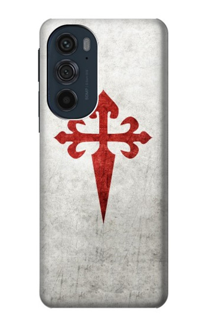 W3200 Order of Santiago Cross of Saint James Hard Case and Leather Flip Case For Motorola Edge 30 Pro