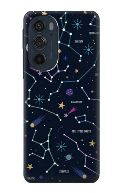 W3220 Star Map Zodiac Constellations Hard Case and Leather Flip Case For Motorola Edge 30 Pro