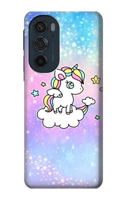 W3256 Cute Unicorn Cartoon Hard Case and Leather Flip Case For Motorola Edge 30 Pro