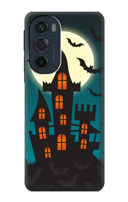 W3268 Halloween Festival Castle Hard Case and Leather Flip Case For Motorola Edge 30 Pro