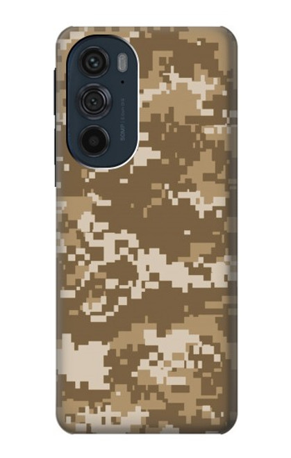 W3294 Army Desert Tan Coyote Camo Camouflage Hard Case and Leather Flip Case For Motorola Edge 30 Pro