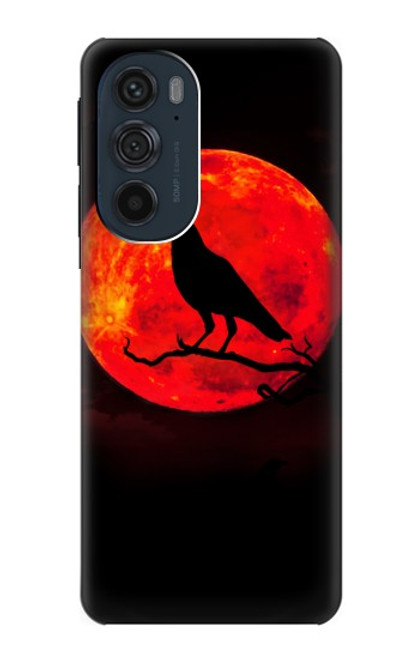 W3328 Crow Red Moon Hard Case and Leather Flip Case For Motorola Edge 30 Pro