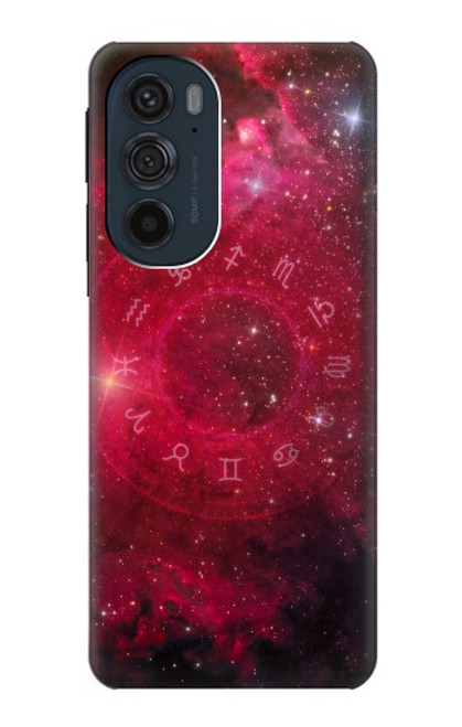 W3368 Zodiac Red Galaxy Hard Case and Leather Flip Case For Motorola Edge 30 Pro