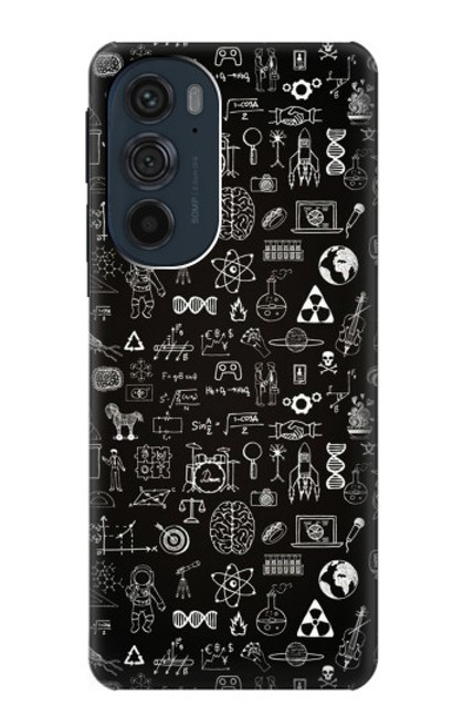 W3426 Blackboard Science Hard Case and Leather Flip Case For Motorola Edge 30 Pro