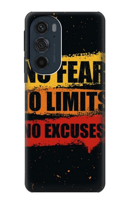 W3492 No Fear Limits Excuses Hard Case and Leather Flip Case For Motorola Edge 30 Pro