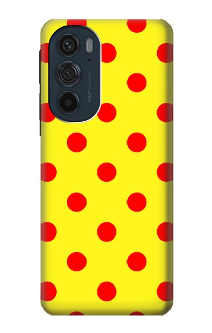 W3526 Red Spot Polka Dot Hard Case and Leather Flip Case For Motorola Edge 30 Pro