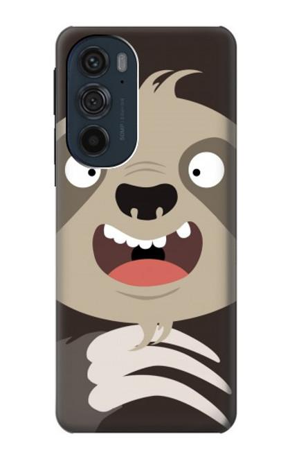 W3855 Sloth Face Cartoon Hard Case and Leather Flip Case For Motorola Edge 30 Pro