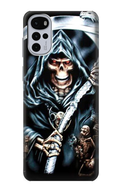 W0295 Grim Reaper Hard Case and Leather Flip Case For Motorola Moto G22