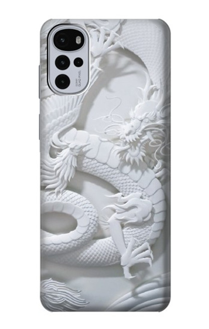 W0386 Dragon Carving Hard Case and Leather Flip Case For Motorola Moto G22