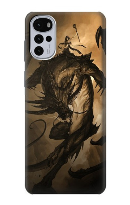 W0388 Dragon Rider Hard Case and Leather Flip Case For Motorola Moto G22