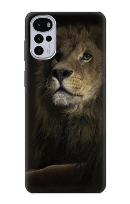 W0472 Lion Hard Case and Leather Flip Case For Motorola Moto G22