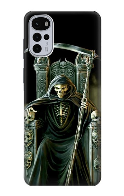 W1024 Grim Reaper Skeleton King Hard Case and Leather Flip Case For Motorola Moto G22