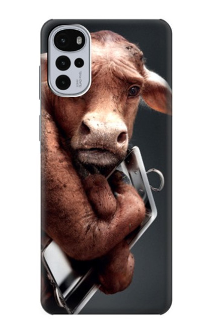 W1271 Crazy Cow Hard Case and Leather Flip Case For Motorola Moto G22