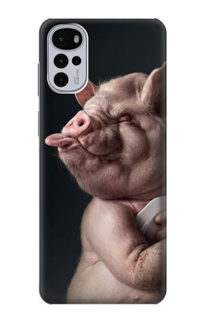 W1273 Crazy Pig Hard Case and Leather Flip Case For Motorola Moto G22