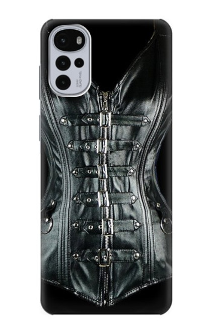 W1639 Gothic Corset Black Hard Case and Leather Flip Case For Motorola Moto G22