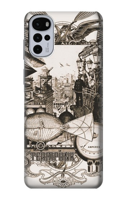 W1681 Steampunk Drawing Hard Case and Leather Flip Case For Motorola Moto G22