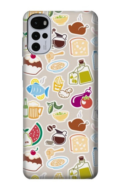 W2321 Food and Drink Seamless Hard Case and Leather Flip Case For Motorola Moto G22