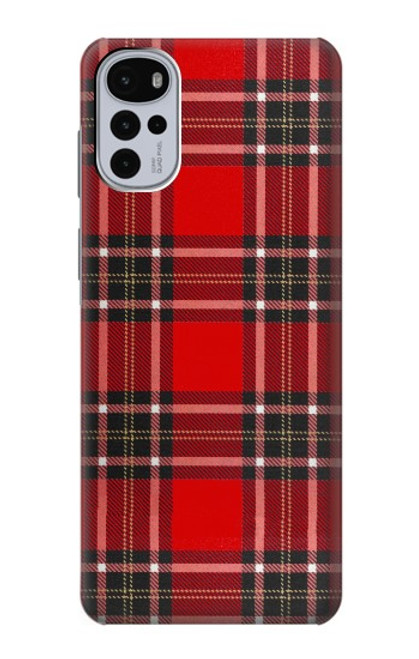 W2374 Tartan Red Pattern Hard Case and Leather Flip Case For Motorola Moto G22