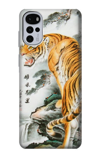 W2750 Oriental Chinese Tiger Painting Hard Case and Leather Flip Case For Motorola Moto G22